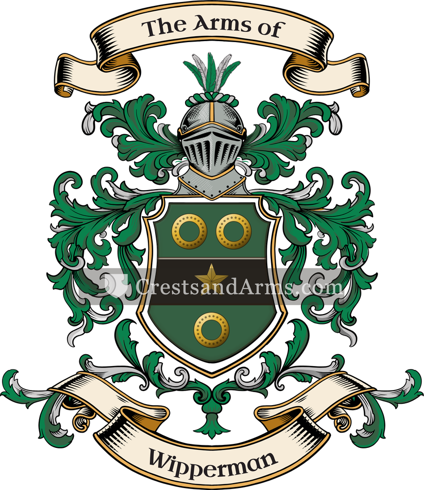 The Wipperman coat of arms, drawn from the recorded blazon
