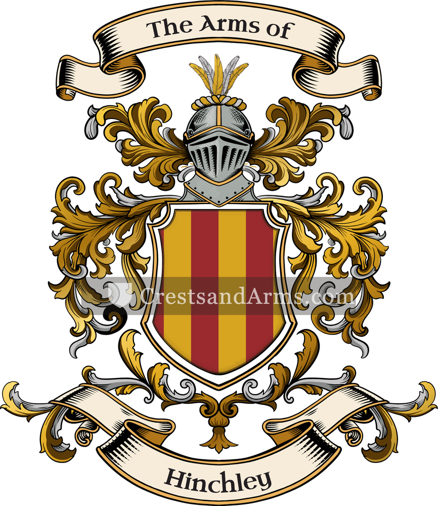 The Hinchley coat of arms, drawn from the recorded blazon
