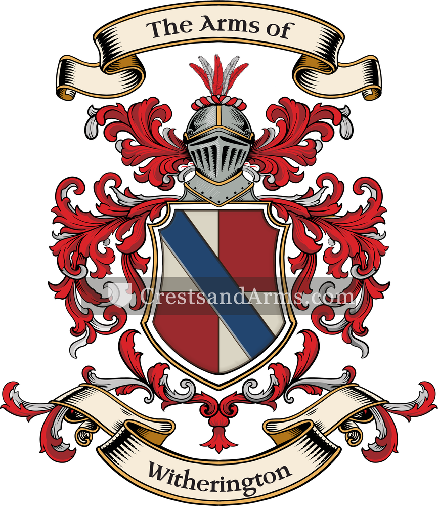 The Witherington coat of arms, drawn from the recorded blazon