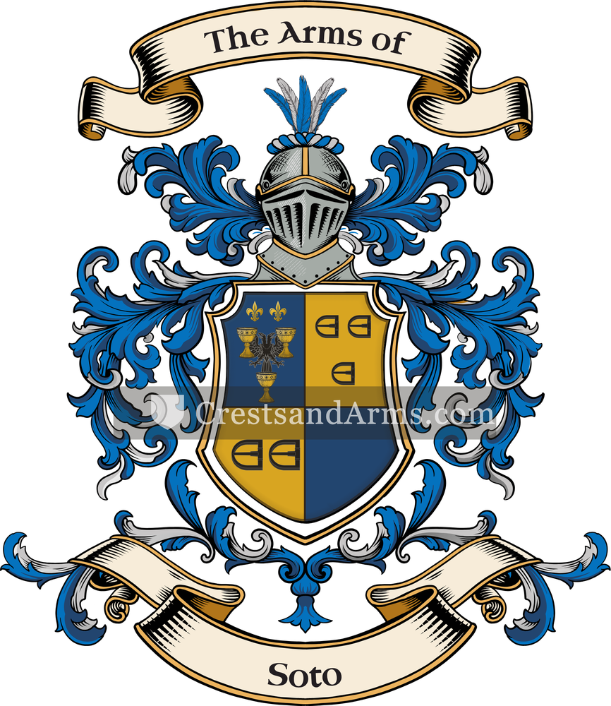 The Soto coat of arms, drawn from the recorded blazon