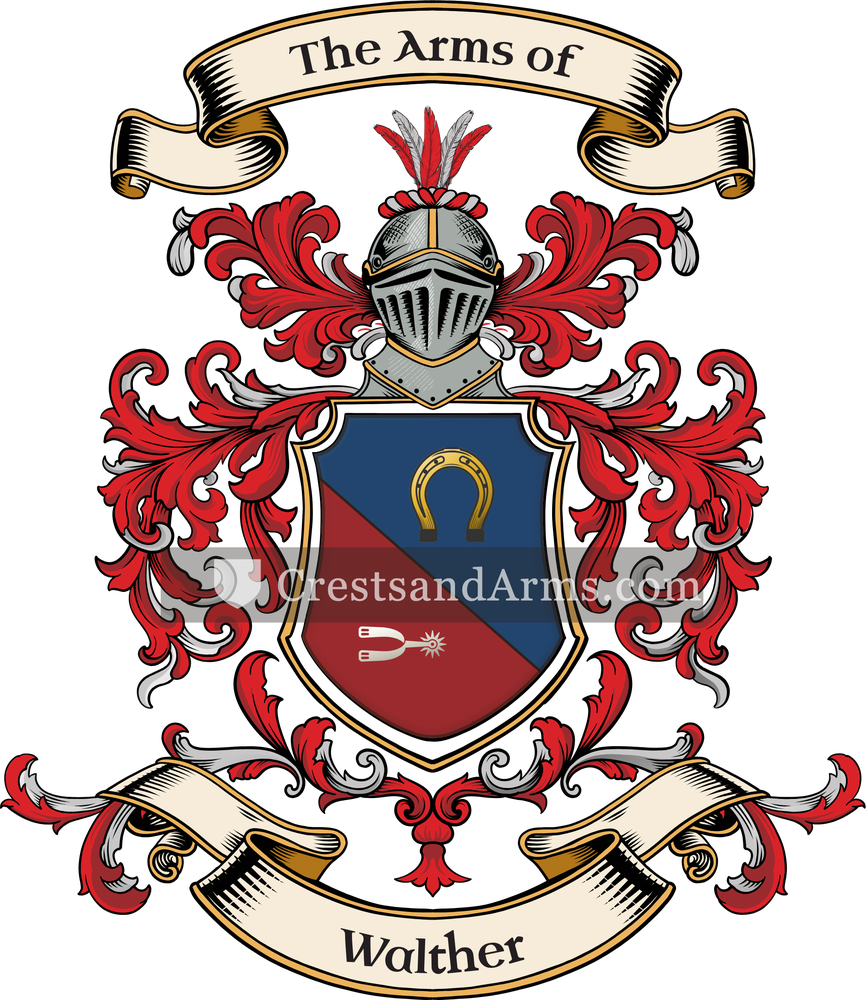 The Walther coat of arms, drawn from the recorded blazon
