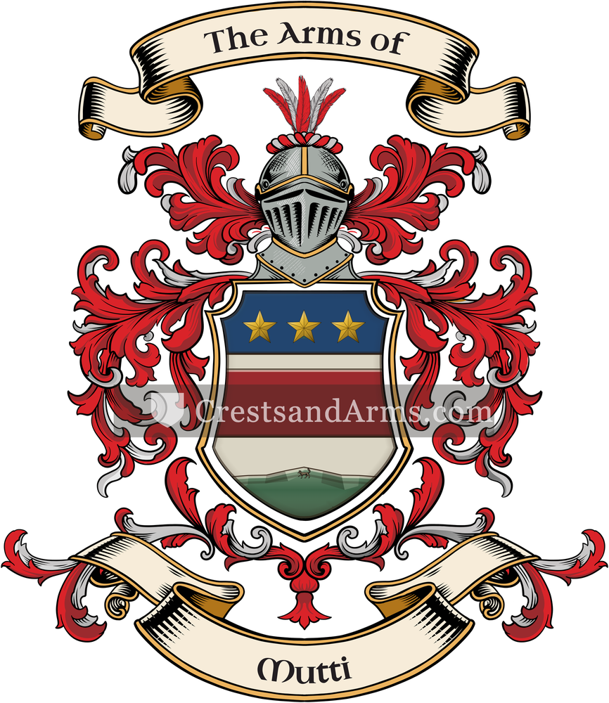 The Mutti coat of arms, drawn from the recorded blazon