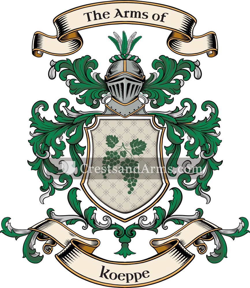 The Koeppe coat of arms, drawn from the recorded blazon