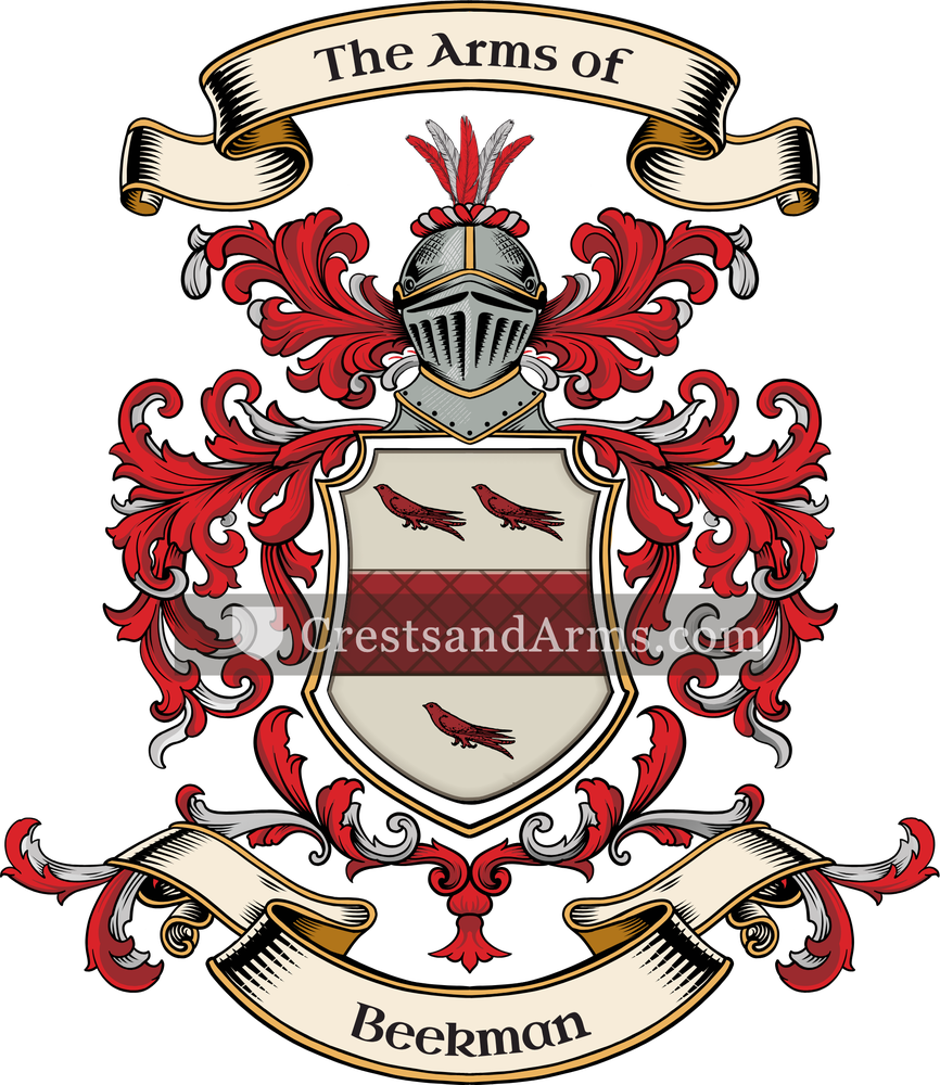 The Beekman coat of arms, drawn from the recorded blazon