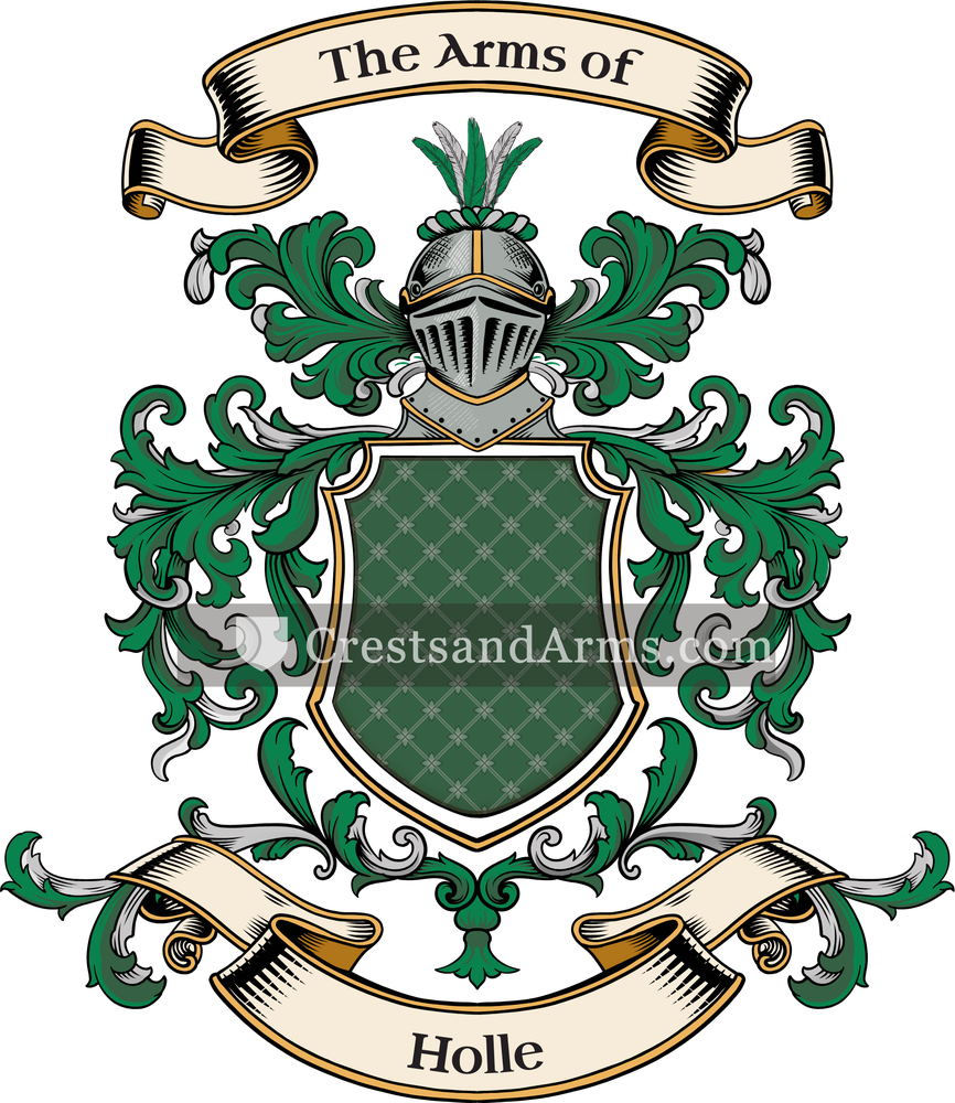 The Holle coat of arms, drawn from the recorded blazon