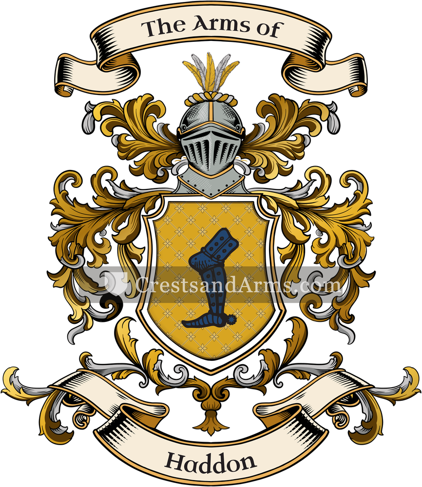 The Haddon coat of arms, drawn from the recorded blazon