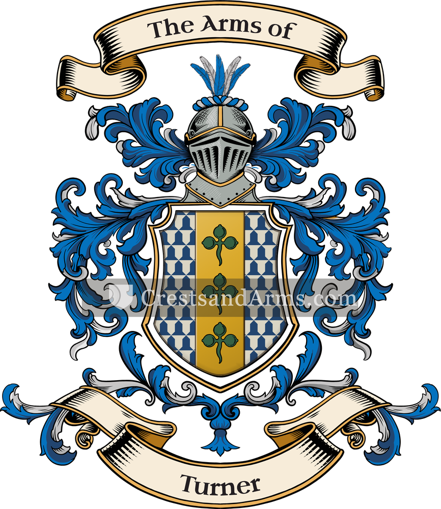 The Turner coat of arms, drawn from the recorded blazon