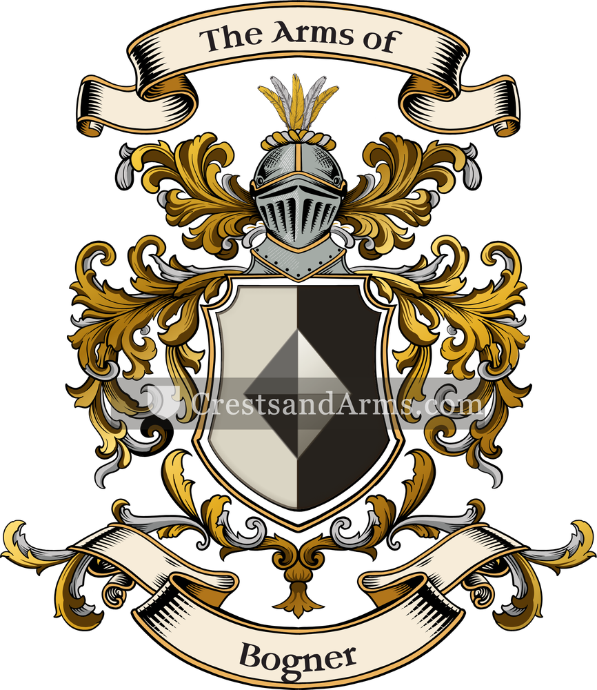 The Bogner coat of arms, drawn from the recorded blazon