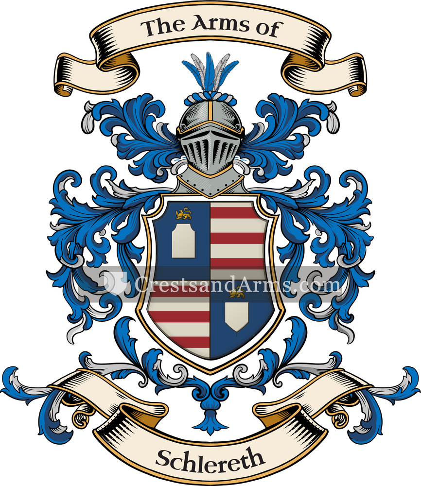 The Schlereth coat of arms, drawn from the recorded blazon