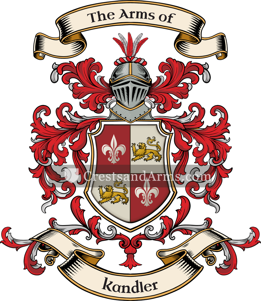 The Kandler coat of arms, drawn from the recorded blazon