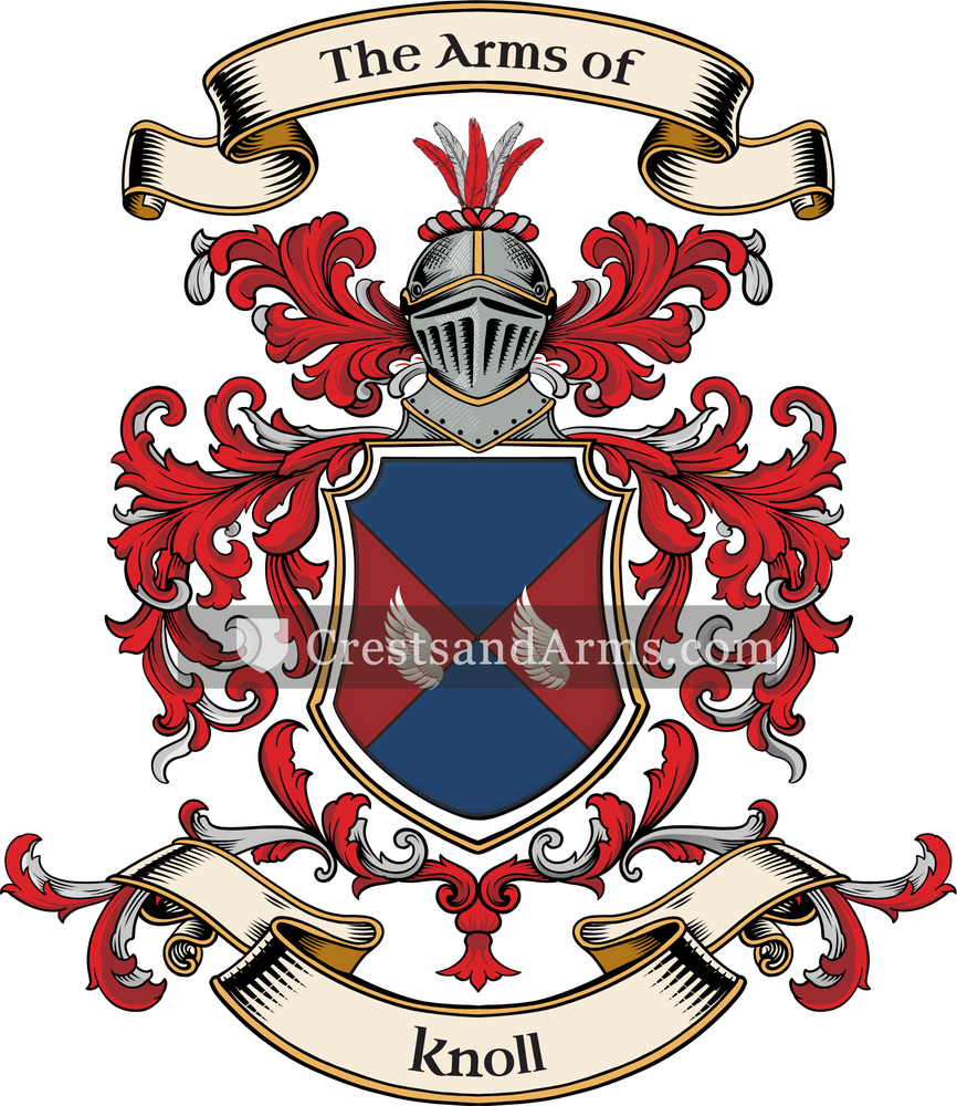 The Knoll coat of arms, drawn from the recorded blazon