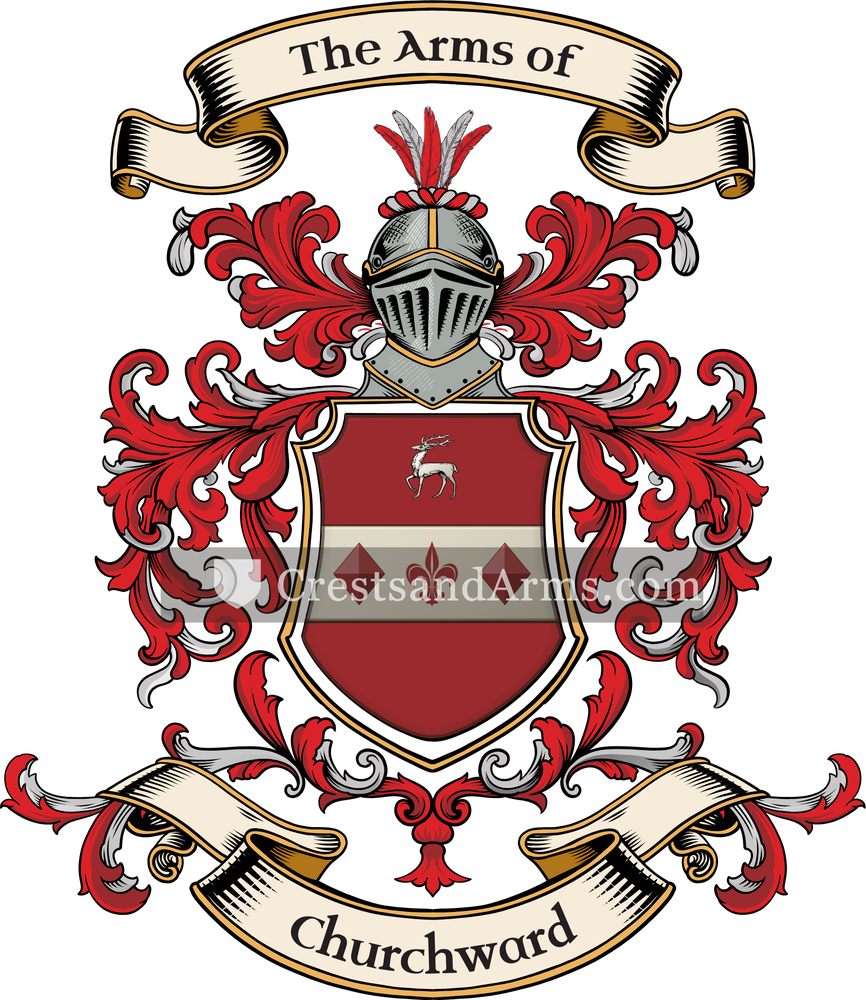 The Churchward coat of arms, drawn from the recorded blazon