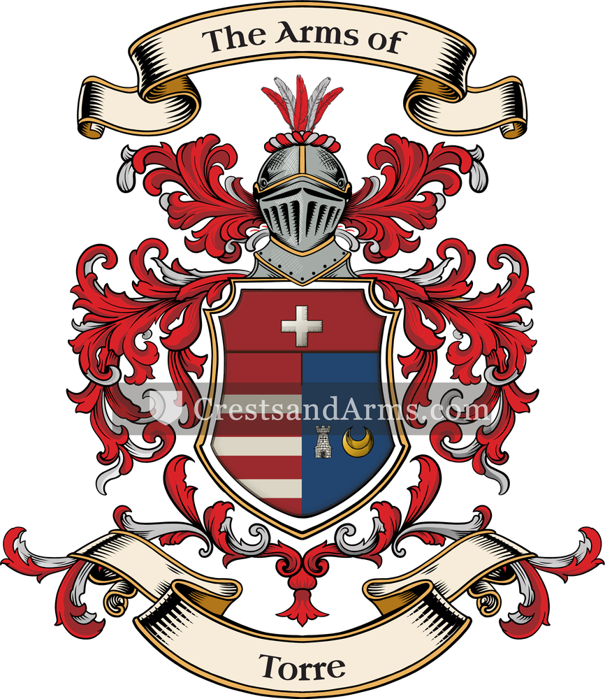 The Torre coat of arms, drawn from the recorded blazon