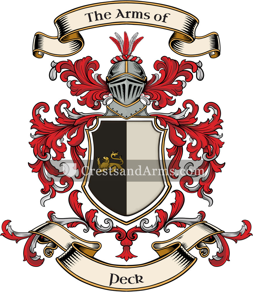 The Peck coat of arms, drawn from the recorded blazon