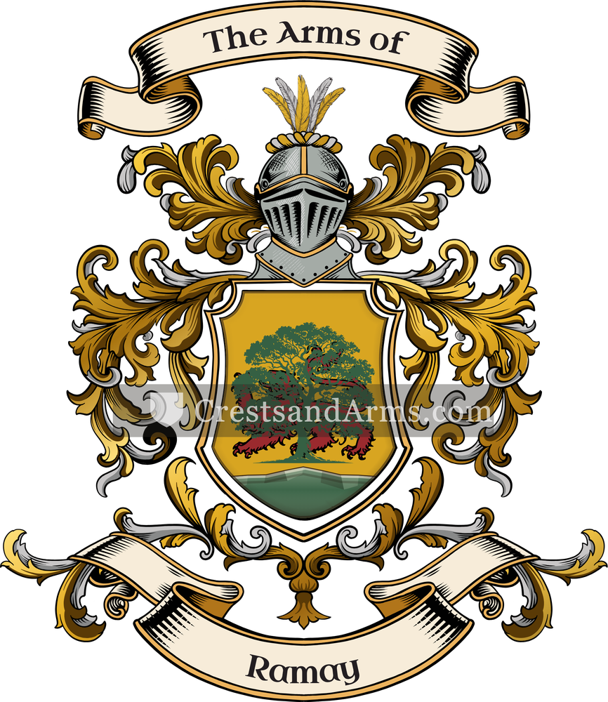 The Ramay coat of arms, drawn from the recorded blazon