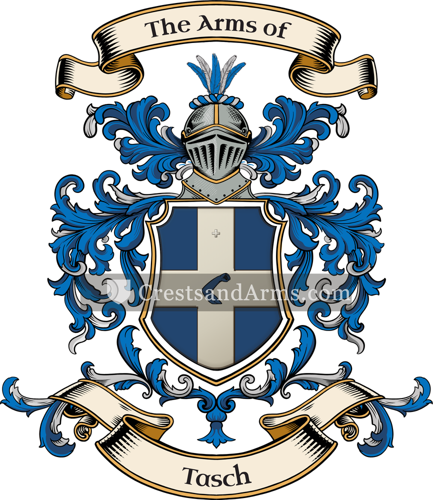 The Tasch coat of arms, drawn from the recorded blazon