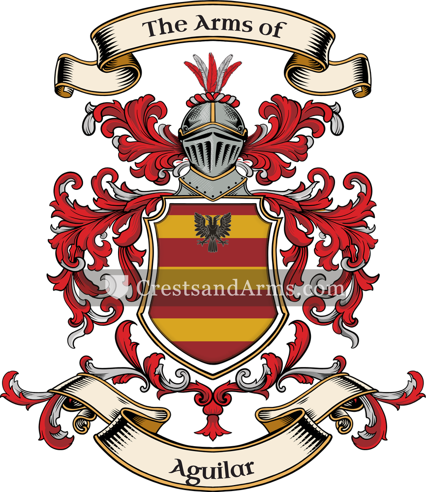The Aguilar coat of arms, drawn from the recorded blazon