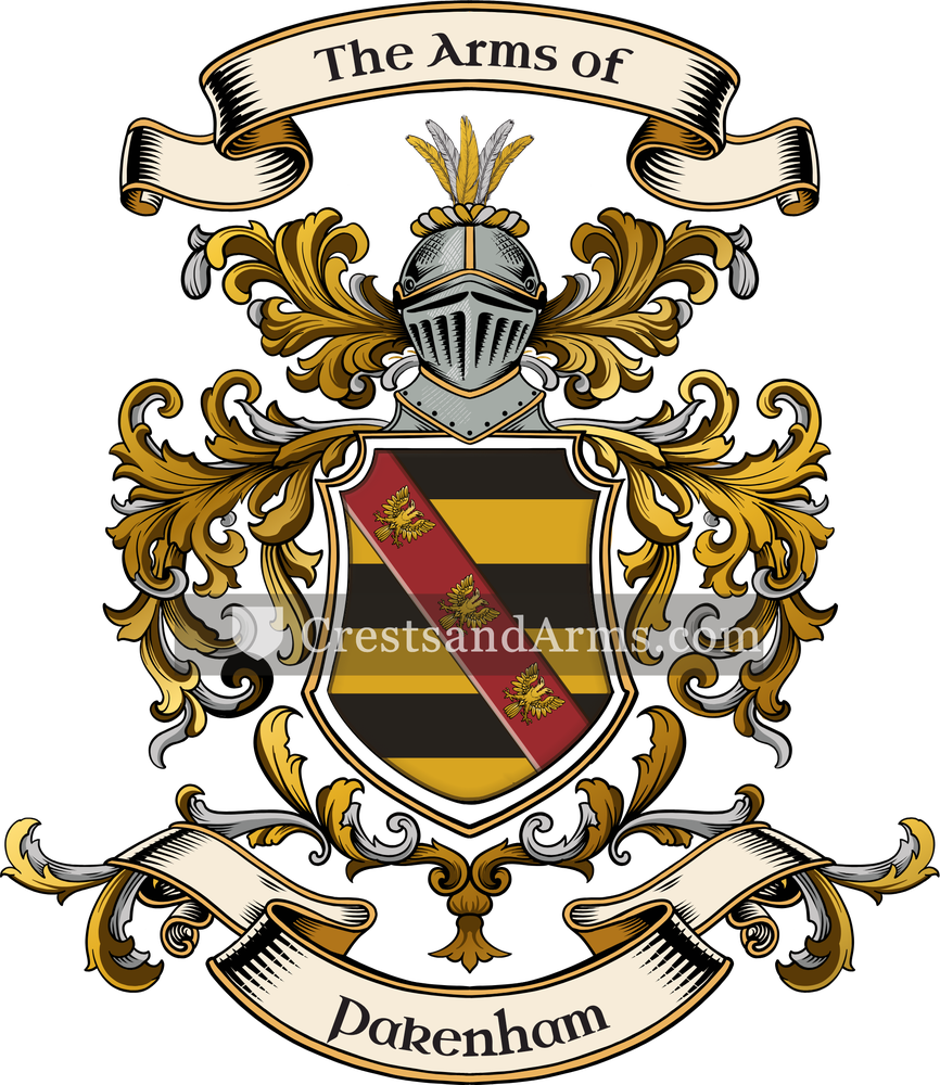 The Pakenham coat of arms, drawn from the recorded blazon