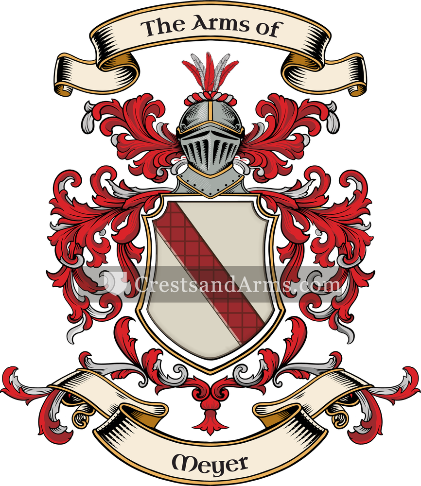 The Meyer coat of arms, drawn from the recorded blazon