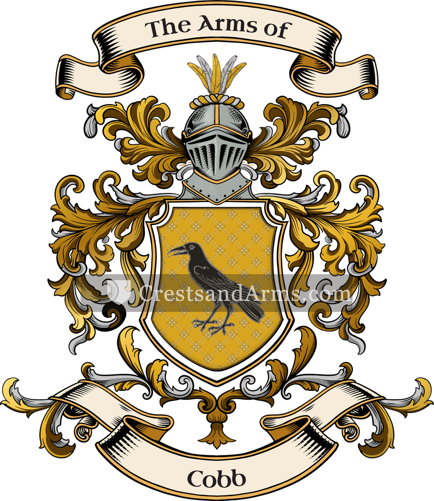 The Cobb coat of arms, drawn from the recorded blazon