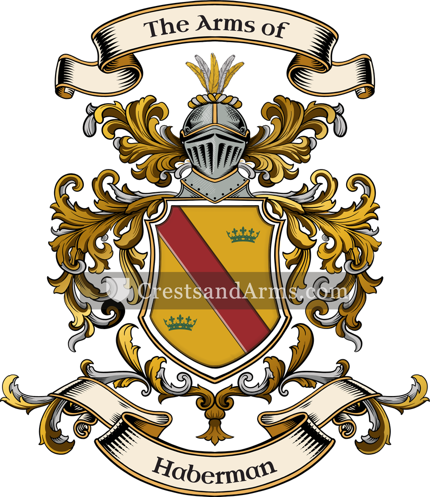 The Haberman coat of arms, drawn from the recorded blazon
