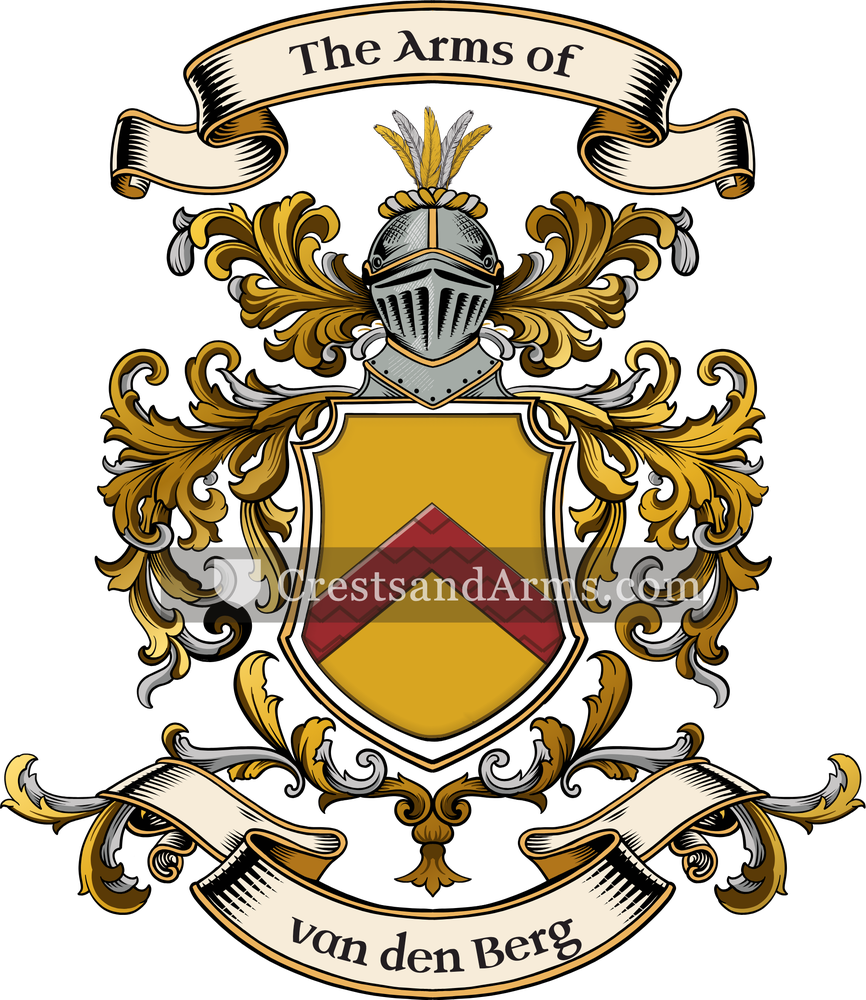 The van den Berg coat of arms, drawn from the recorded blazon