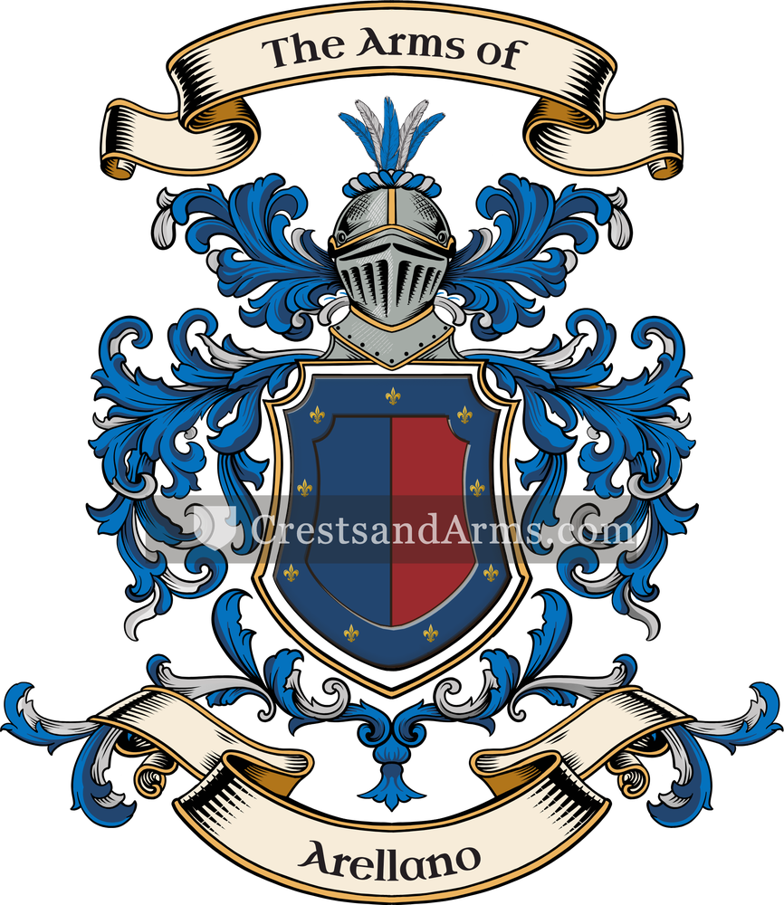 The Arellano coat of arms, drawn from the recorded blazon