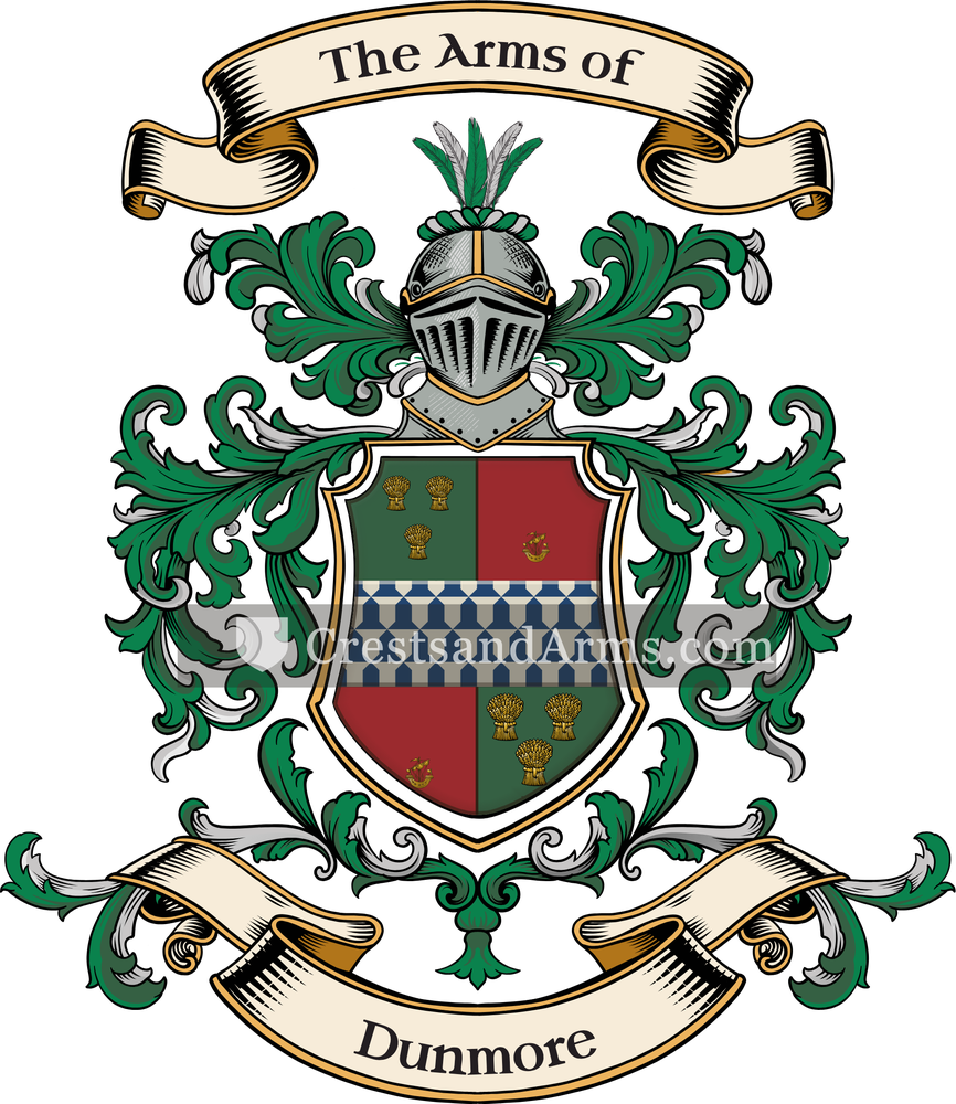 The Dunmore coat of arms, drawn from the recorded blazon