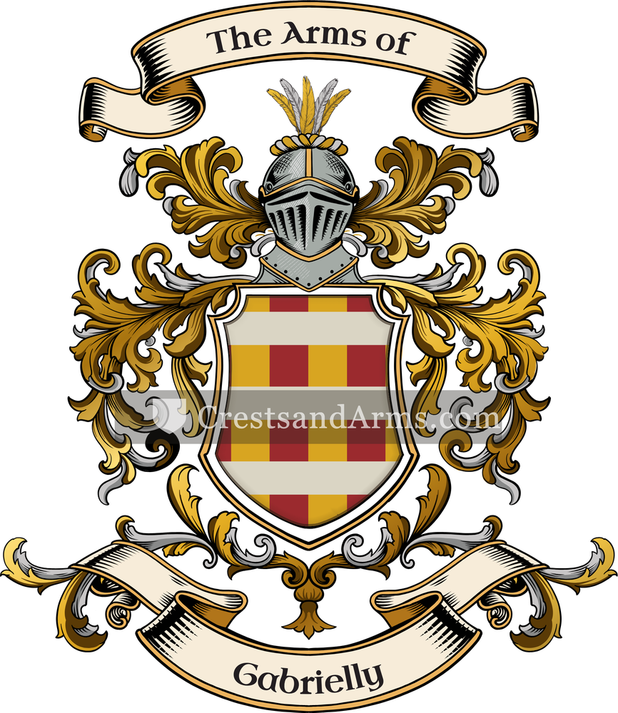 The Gabrielly coat of arms, drawn from the recorded blazon