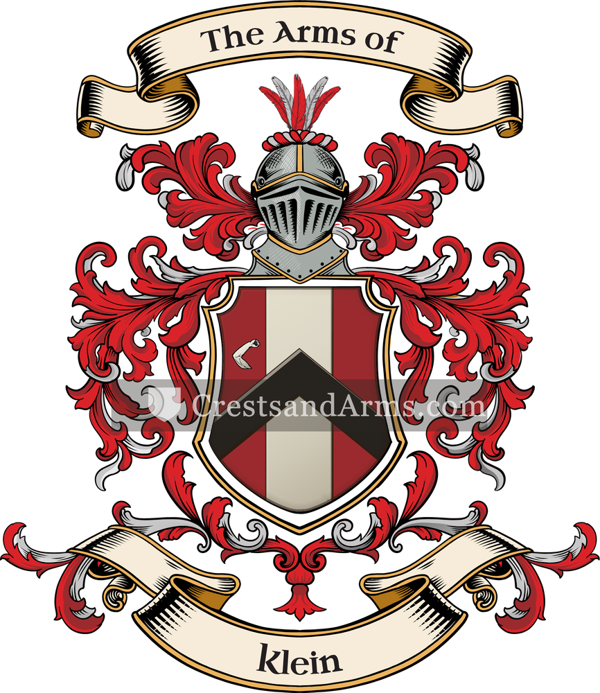 The Klein coat of arms, drawn from the recorded blazon