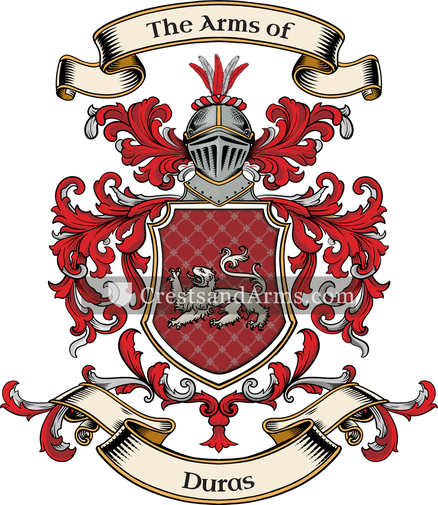 The Duras coat of arms, drawn from the recorded blazon