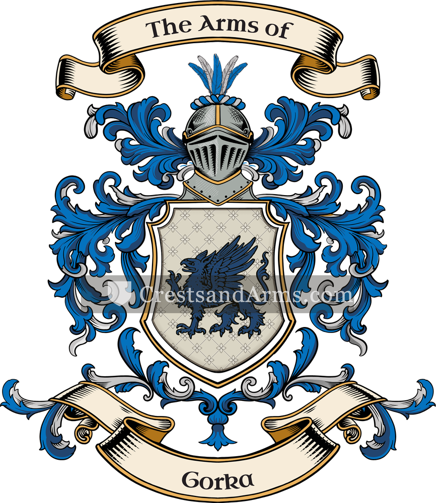 The Gorka coat of arms, drawn from the recorded blazon