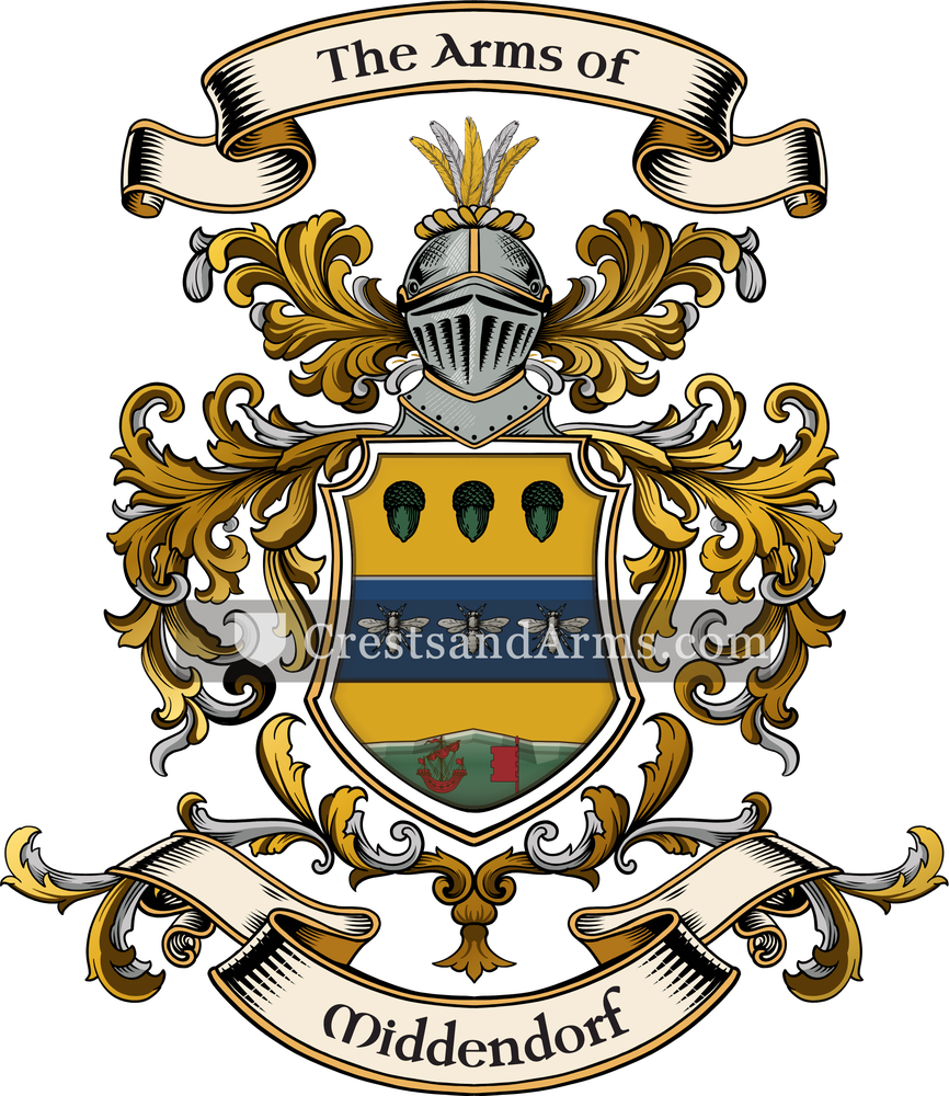The Middendorf coat of arms, drawn from the recorded blazon