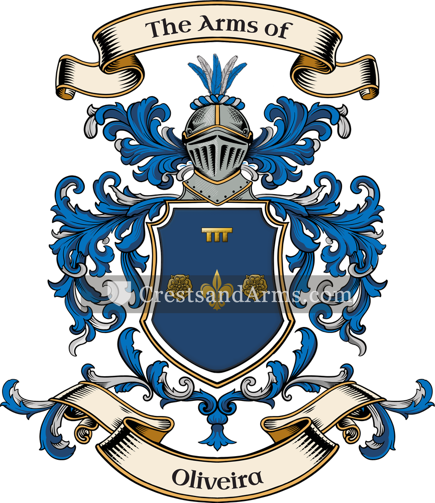 The Oliveira coat of arms, drawn from the recorded blazon