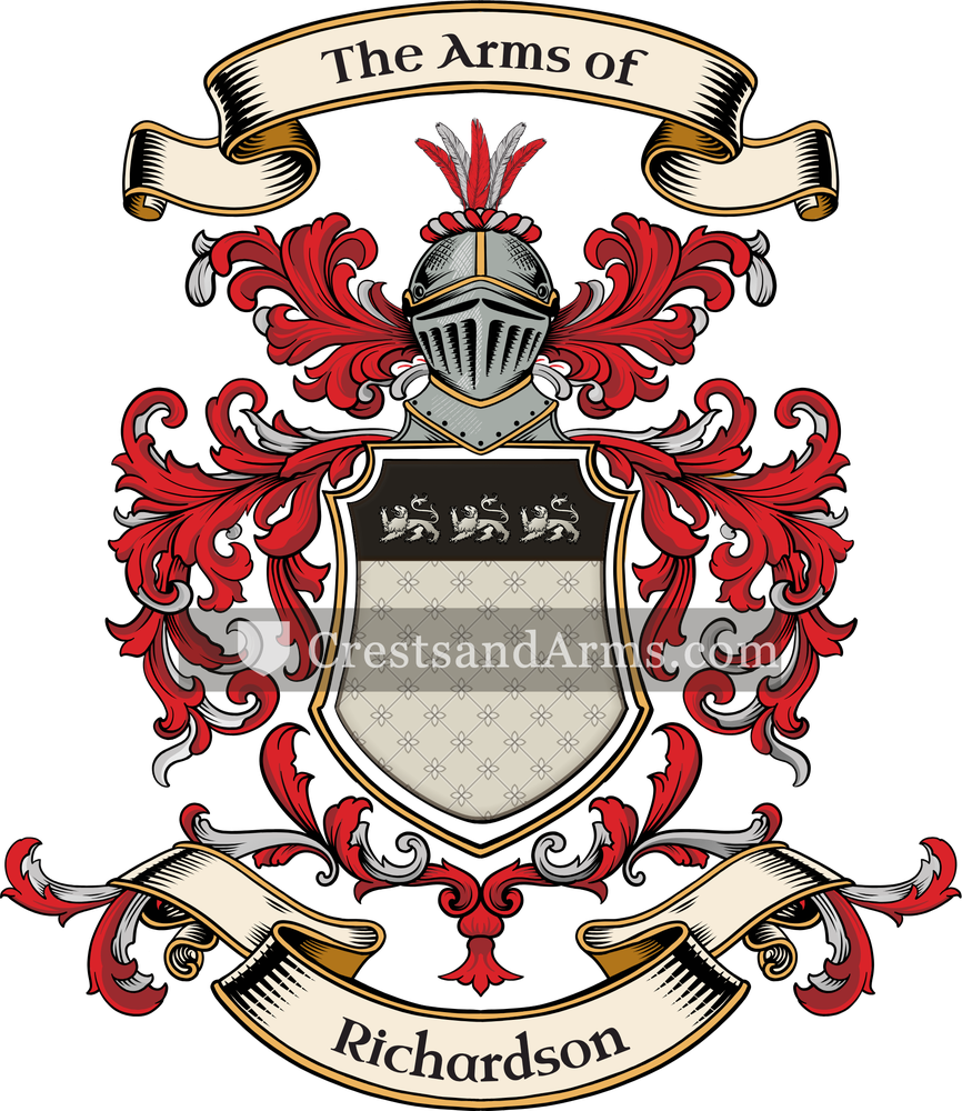 The Richardson coat of arms, drawn from the recorded blazon