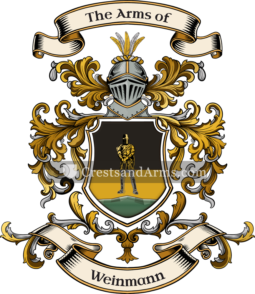 The Weinmann coat of arms, drawn from the recorded blazon