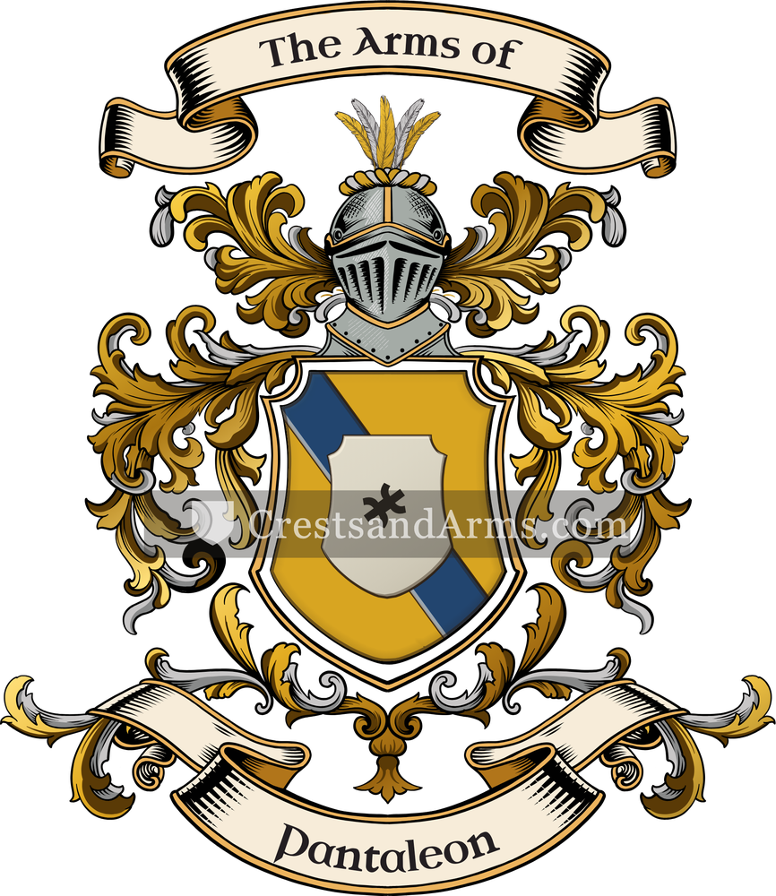 The Pantaleon coat of arms, drawn from the recorded blazon