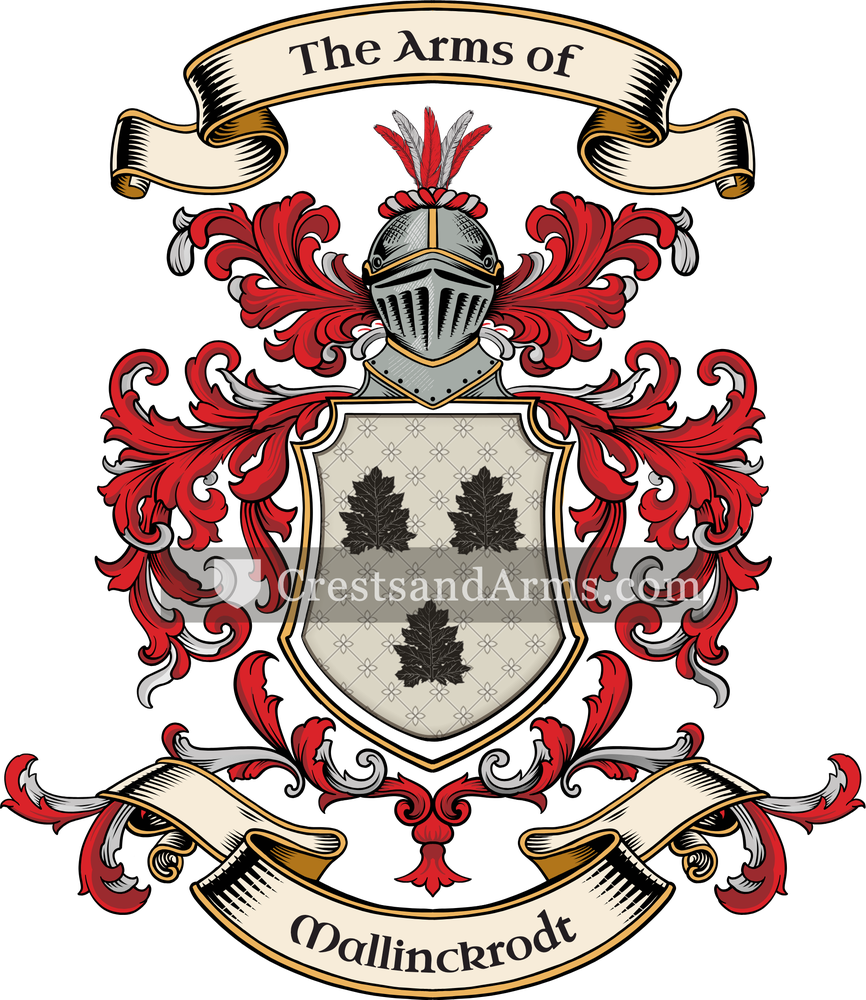 The Mallinckrodt coat of arms, drawn from the recorded blazon