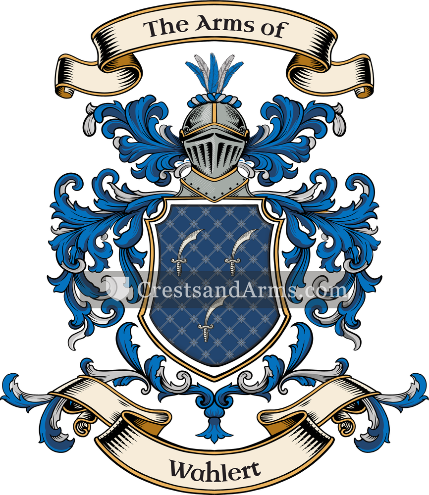 The Wahlert coat of arms, drawn from the recorded blazon