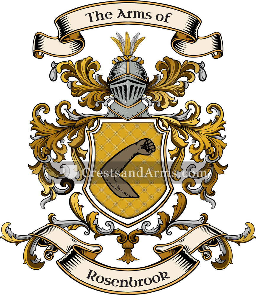 The Rosenbrook coat of arms, drawn from the recorded blazon