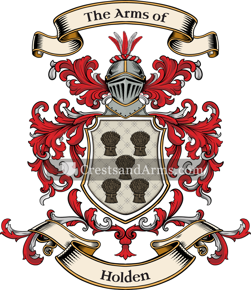 The Holden coat of arms, drawn from the recorded blazon