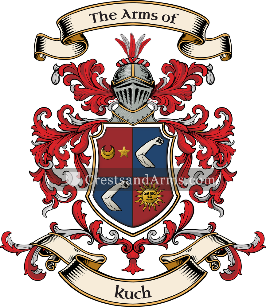 The Kuch coat of arms, drawn from the recorded blazon