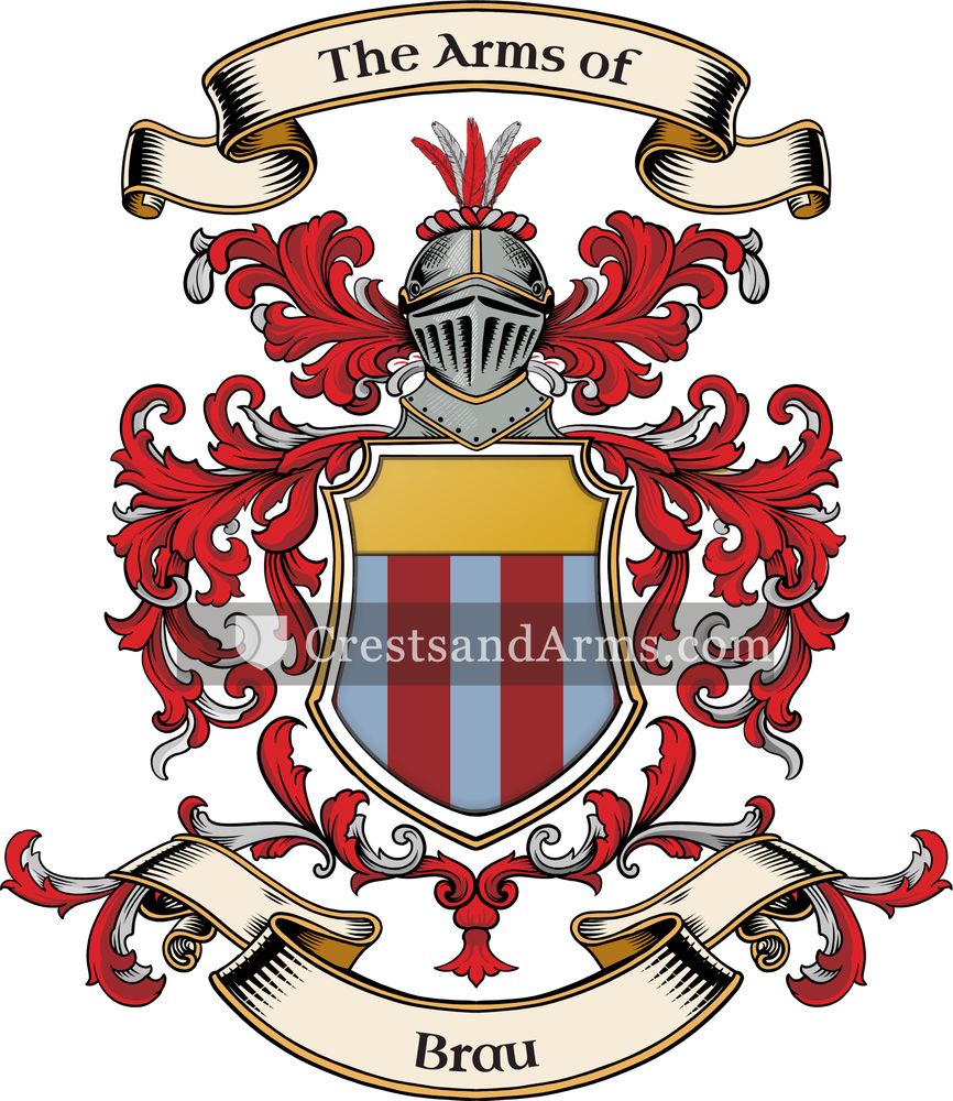 The Brau coat of arms, drawn from the recorded blazon