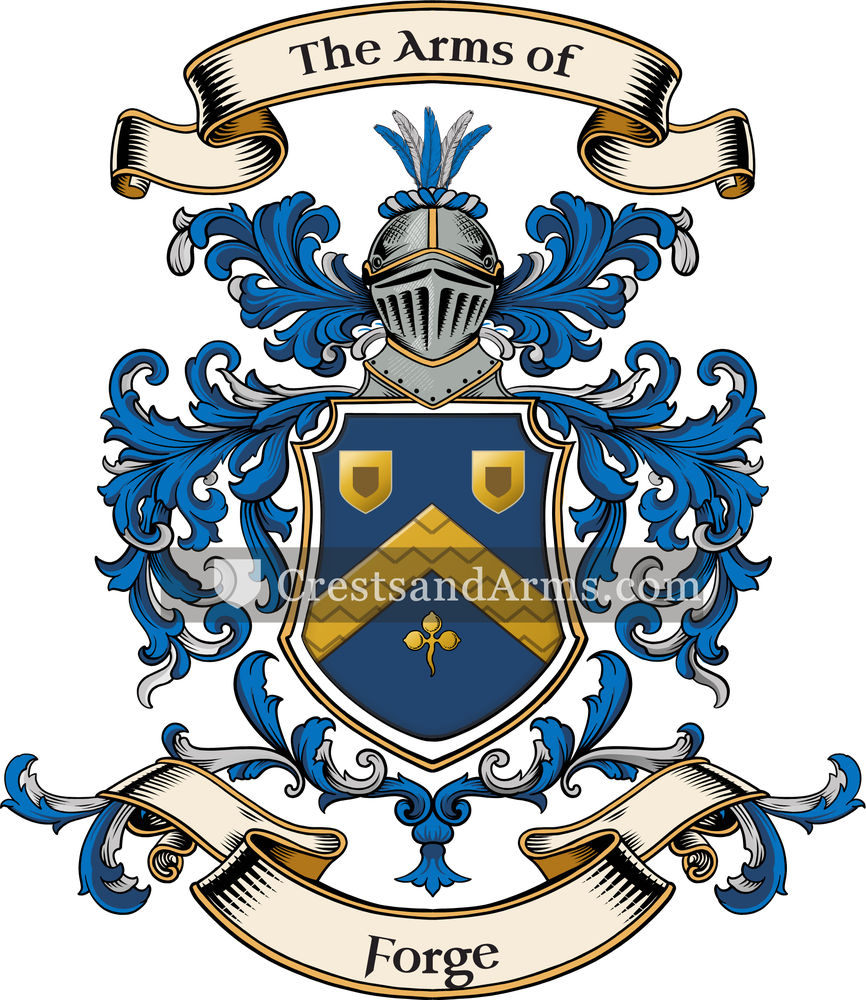 The Forge coat of arms, drawn from the recorded blazon