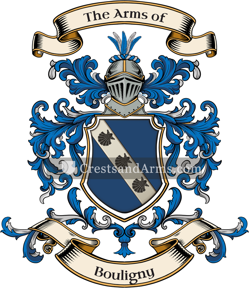 The Bouligny coat of arms, drawn from the recorded blazon