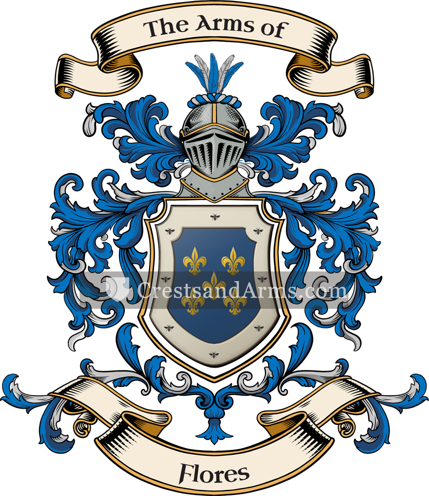The Flores coat of arms, drawn from the recorded blazon