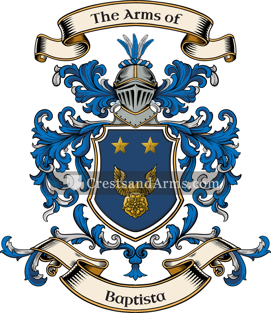 The Baptista coat of arms, drawn from the recorded blazon