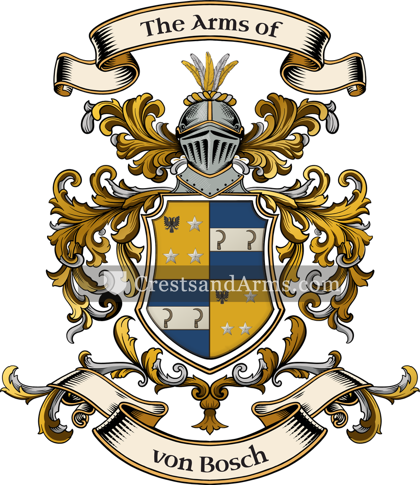 The von Bosch coat of arms, drawn from the recorded blazon