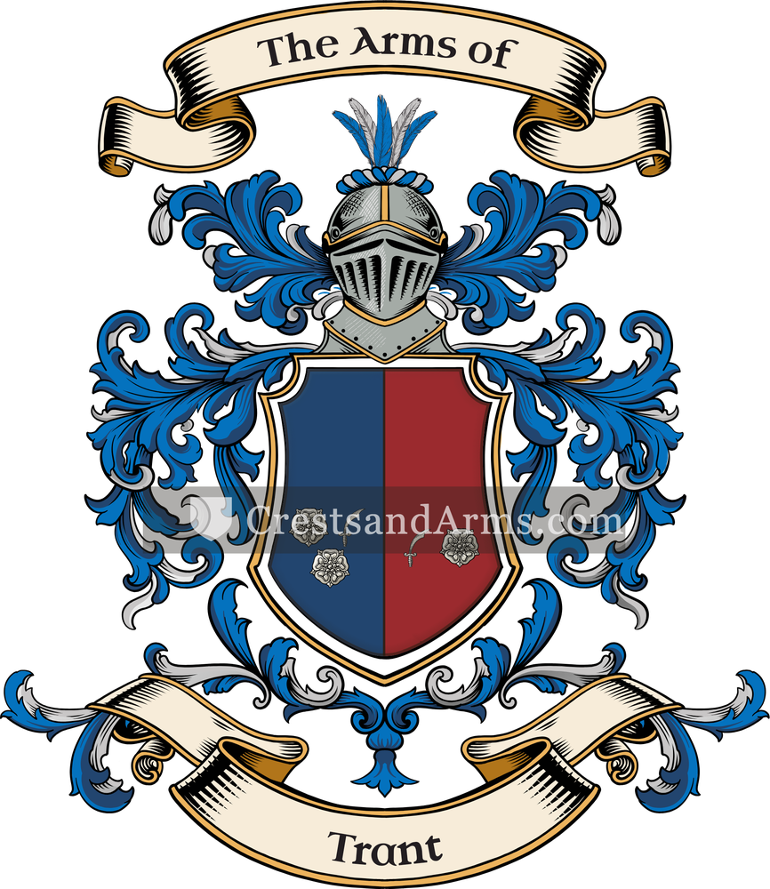 The Trant coat of arms, drawn from the recorded blazon