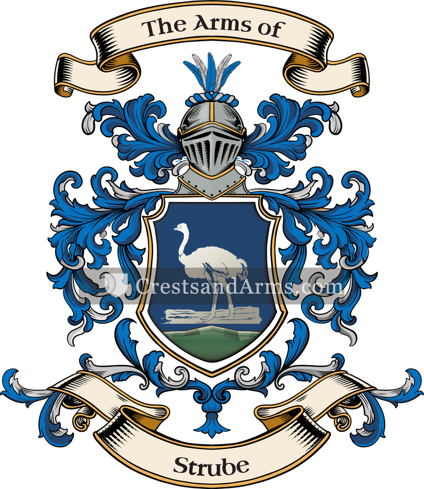 The Strube coat of arms, drawn from the recorded blazon